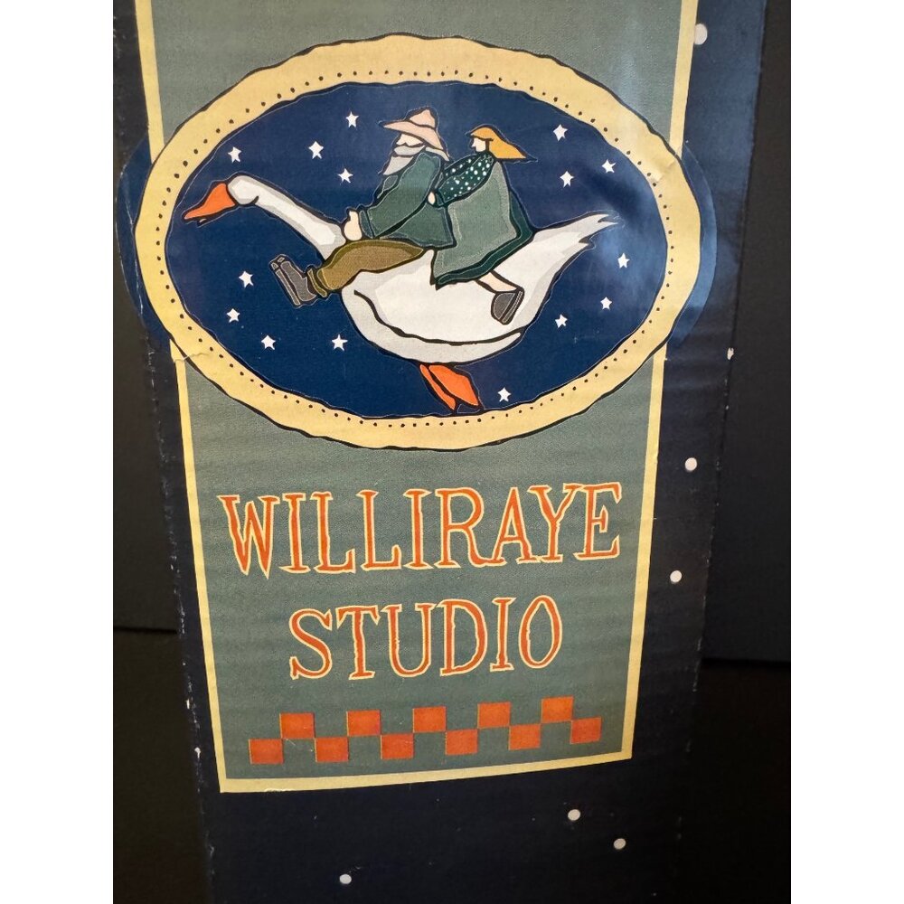Vintage WILLIRAYE Studio Snowman Bluebird Candle Rustic - Picture 5 of 16
